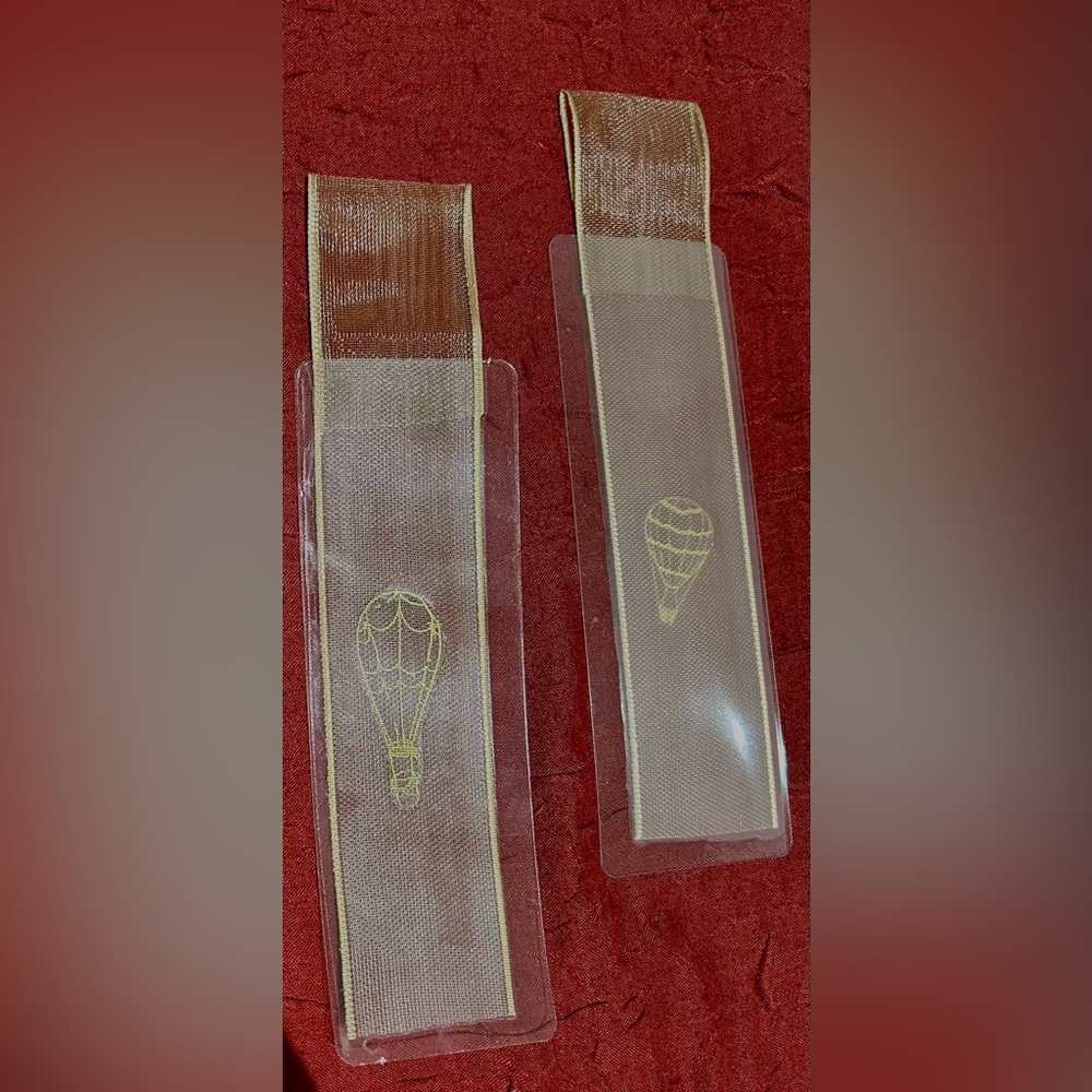 Handmade- Golden Ribbon Hot Air Balloon Bookmark